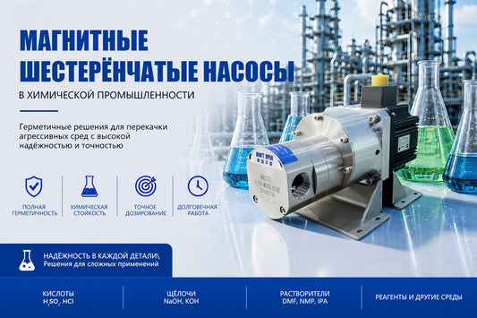 Магнитные шестерёнчатые насосы в химической промышленности
