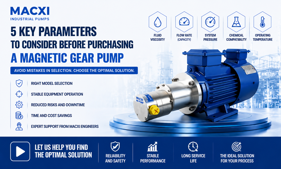 Five key parameters for selecting magnetic gear pump for industrial applications