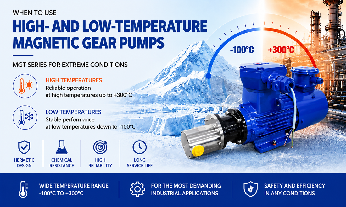 Applications of high and low temperature magnetic gear pumps in industry