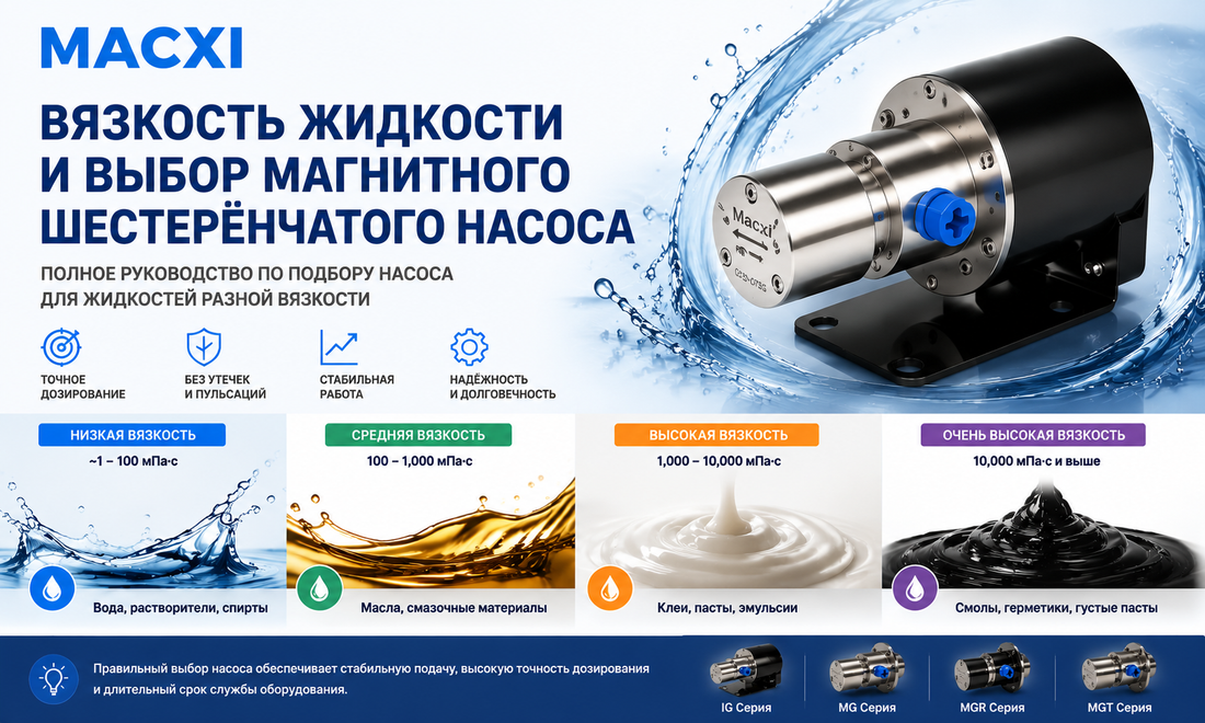 Как вязкость жидкости влияет на выбор магнитного шестерёнчатого насоса