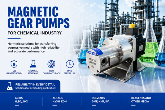 Magnetic gear pump for chemical industry fluid transfer applications by Macxi