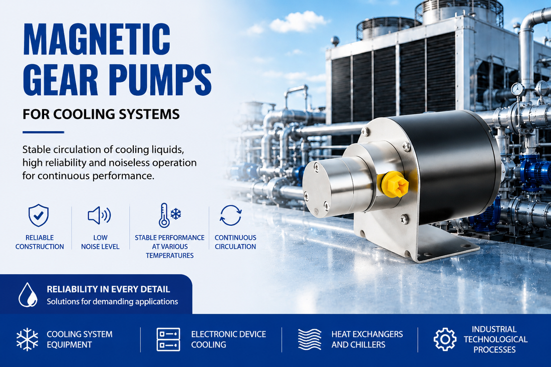 Magnetic gear pump for industrial cooling system circulation and temperature control