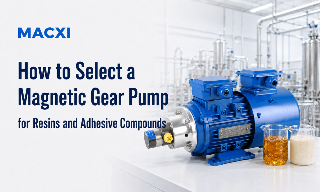 Macxi magnetic gear pump for resins and adhesive compounds